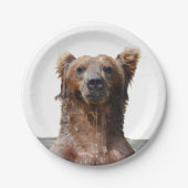 Assiettes En Carton Plaques à papier 7" avec l'ours gris (Devant)