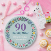 Assiettes En Carton Plaques à papier 90e anniversaire (Fête)