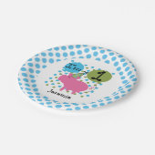 Assiettes En Carton Plaques à papier anniversaire bleu de porc (Angle)