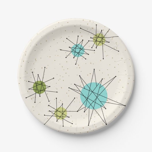 Assiettes En Carton Plaques à papier atomiques iconiques de Starbursts (Devant)