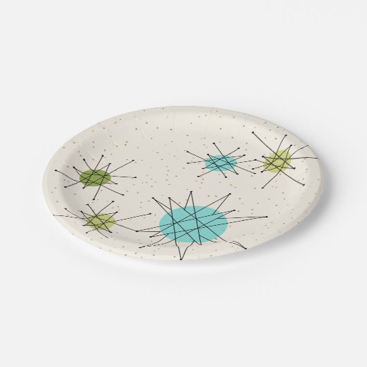 Assiettes En Carton Plaques à papier atomiques iconiques de Starbursts (Angle)