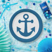 Assiettes En Carton Plaques à papier d'Ancre nautique (Fête)