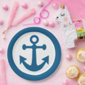Assiettes En Carton Plaques à papier d'Ancre nautique (Fête)