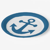 Assiettes En Carton Plaques à papier d'Ancre nautique (Angle)