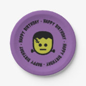 Assiettes En Carton Plaques à papier d'anniversaire de Frankenstein (Devant)