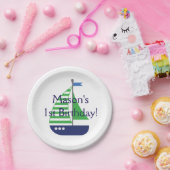 Assiettes En Carton Plaques à papier d'anniversaire de voilier (Fête)