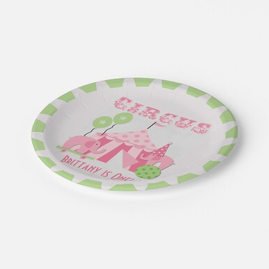 Assiettes En Carton Plaques à papier d'anniversaire rose fait sur (Angle)