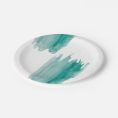 Assiettes En Carton Plaques à papier d'aquarelle turquoise (Angle)