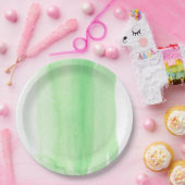 Assiettes En Carton Plaques à papier d'aquarelle vert clair (Fête)