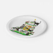 Assiettes En Carton Plaques à papier d'arbre de chat de Noël (Angle)