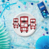 Assiettes En Carton Plaques à papier d'autobus à  impériale rouge (Fête)