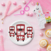 Assiettes En Carton Plaques à papier d'autobus à  impériale rouge (Fête)