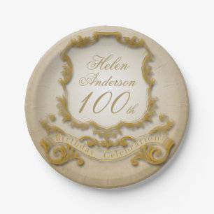 Assiettes En Carton Plaques à papier de 100th célébration