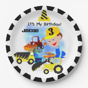 Assiettes En Carton Plaques à papier de 3ème anniversaire de camions
