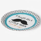 Assiettes En Carton Plaques à papier de baby shower de moustache, (Angle)