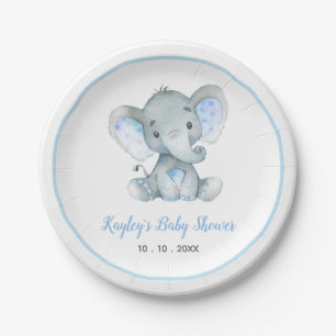 Assiettes En Carton Plaques à papier de baby shower d'éléphant de b