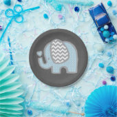 Assiettes En Carton Plaques à papier de baby shower d'éléphant pour le (Fête)