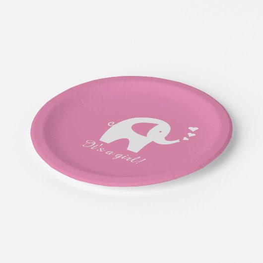 Assiettes En Carton Plaques à papier de baby shower girly mignon (Angle)