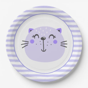 Assiettes En Carton Plaques à papier de baby shower pourpre mignon du