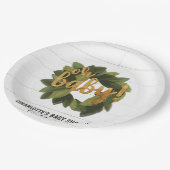 Assiettes En Carton Plaques à papier de baby shower rustique de (Angle)