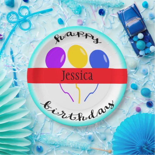 Assiettes En Carton Plaques à papier de ballon d'anniversaire (Fête)