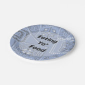 Assiettes En Carton Plaques à papier de Bandana bleu (Angle)