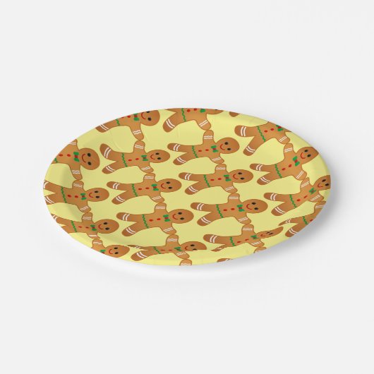 Assiettes En Carton Plaques à papier de bonhomme en pain d'épice (Angle)