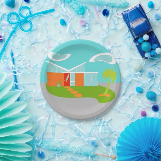 Assiettes En Carton Plaques à papier de Chambre moderne de bande (Fête)