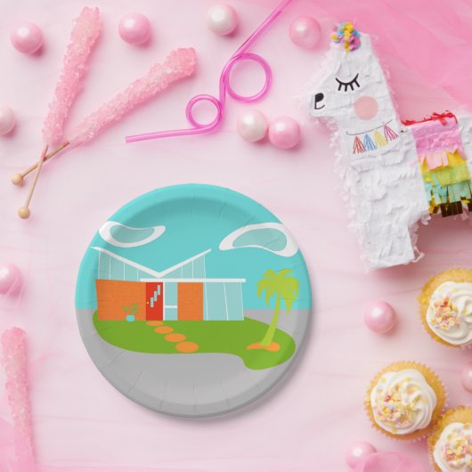 Assiettes En Carton Plaques à papier de Chambre moderne de bande (Fête)