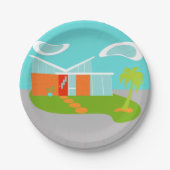 Assiettes En Carton Plaques à papier de Chambre moderne de bande (Devant)