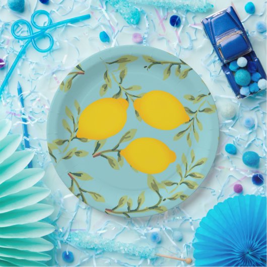 Assiettes En Carton Plaques à papier de citron de réception en plein (Fête)