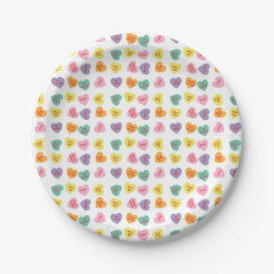 Assiettes En Carton Plaques à papier de coeurs de sucrerie de