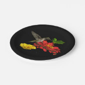 Assiettes En Carton Plaques à papier de colibri et de Zinnias (Angle)