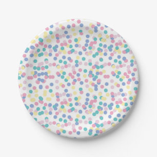 ASSIETTES EN CARTON PLAQUES À PAPIER DE CONFETTIS - 7" DIAMÈTRE