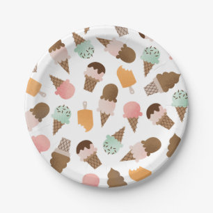 Assiettes En Carton Plaques à papier de cornets de crème glacée