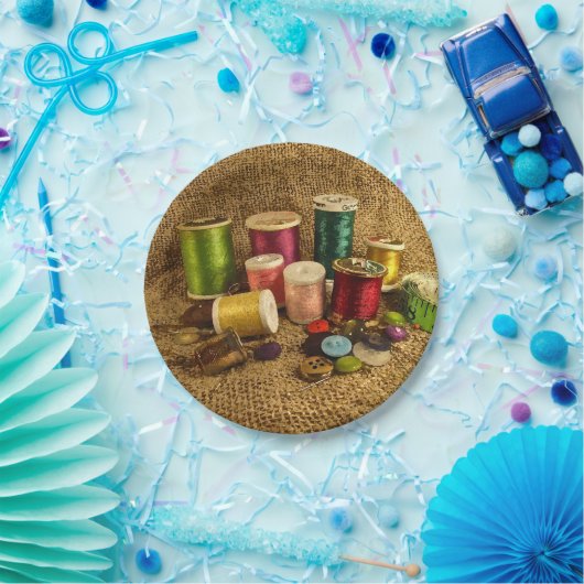 Assiettes En Carton Plaques à papier de couture d'approvisionnements (Fête)