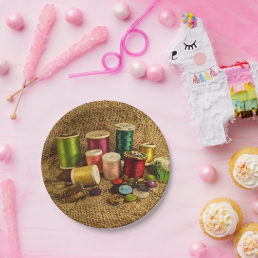 Assiettes En Carton Plaques à papier de couture d'approvisionnements (Fête)