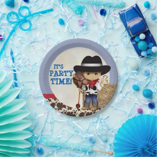 Assiettes En Carton Plaques à papier de cowboy (Fête)