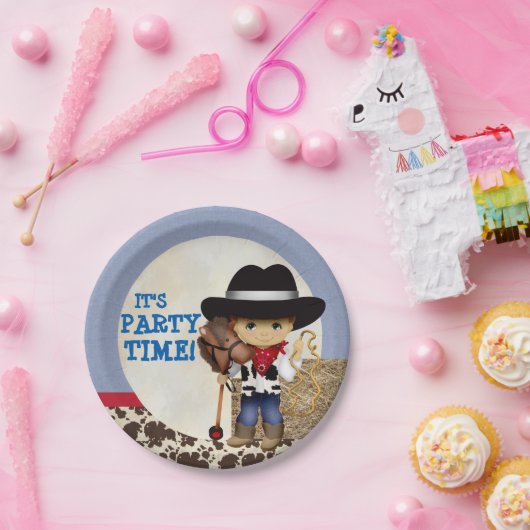 Assiettes En Carton Plaques à papier de cowboy (Fête)