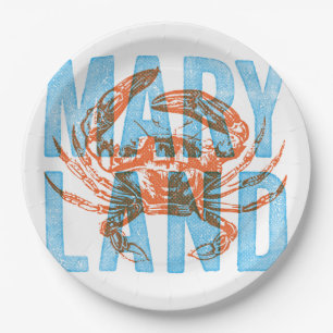 Assiettes En Carton Plaques à papier de crabe du Maryland