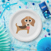 Assiettes En Carton Plaques à papier de dîner de beagle de turquoise (Fête)