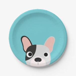 Assiettes En Carton Plaques à papier de dîner de bouledogue de
