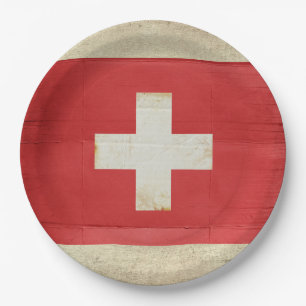 Assiettes En Carton Plaques à papier de drapeau de la Suisse