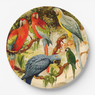 Assiettes En Carton Plaques à papier de faune d'animaux d'oiseaux de