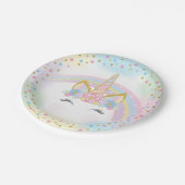 Assiettes En Carton Plaques à papier de fête d'anniversaire de licorne (Angle)