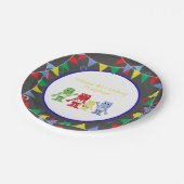 Assiettes En Carton Plaques à papier de fête d'anniversaire de robots (Angle)