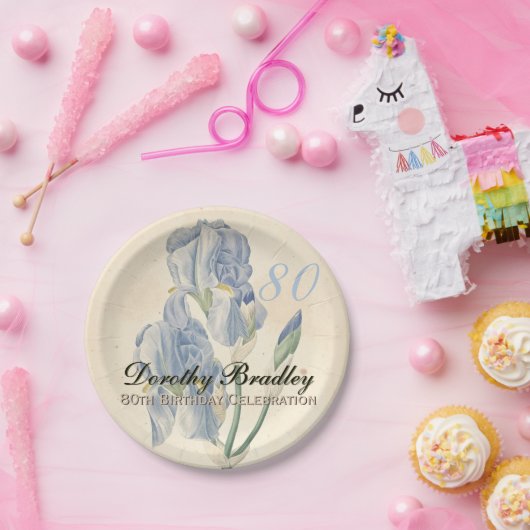 Assiettes En Carton Plaques à papier de fête d'anniversaire d'iris de (Fête)