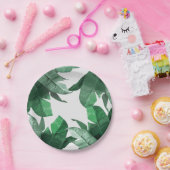 Assiettes En Carton Plaques à papier de feuille tropicale (Fête)