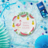 Assiettes En Carton Plaques à papier de Flamant rose (Fête)