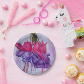 ASSIETTES EN CARTON PLAQUES À PAPIER DE FLEUR ROSE ET POURPRE DE (Fête)